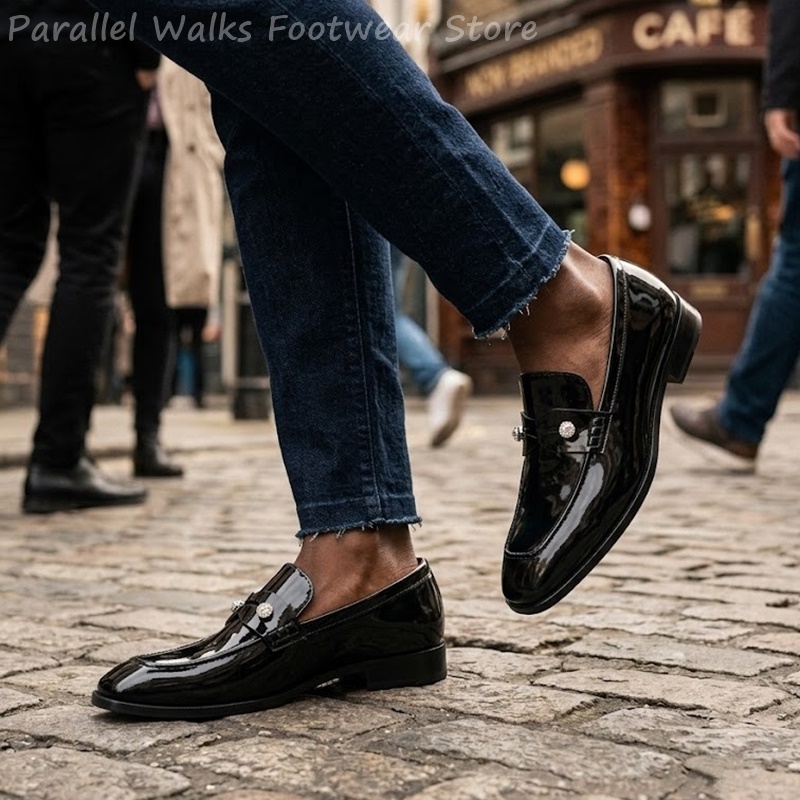 Męskie czarne lakierowane moka – Men'S Shoes Smart recenzja i cena